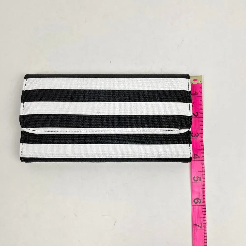 Kut from the Kloth | NWOT Black & White Stripe Tri-Fold Rectangular Wallet